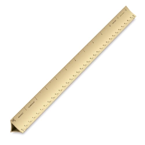 Image of Alumicolor 3230-2 12-inch Aluminum Engineer Hollow Scale for School, Office, Art and Drafting, 12IN, Gold