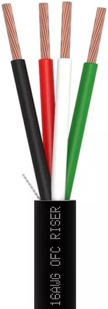4038-N 500 ft. Speaker Wire - 16AWG 4C - CL3R OFC & Bare Copper - Black