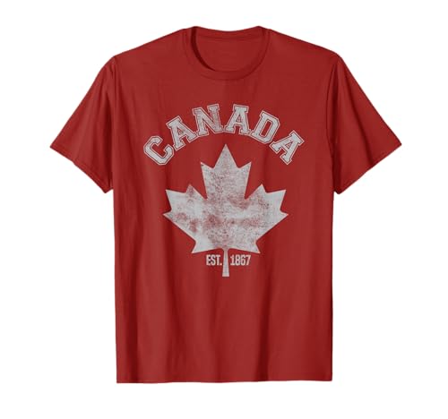 Canada EST 1867 Maple Leaf Vintage Canada flag Love T-Shirt