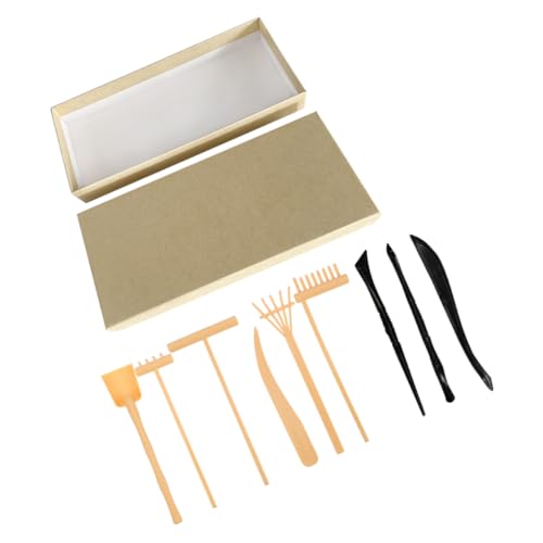 BRIGHTFUFU Miniature Zen Garden Rake 10pcs Kit for Desk Decor Craft Tools Zen Garden Accessories DIY Sand Table Toys