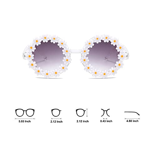 OZPYKAE Girl Round Flower Sunglasses,Flower Shaped Cute Glasses UV 400 Protection Outdoor Girl Boy Gifts Eyewear Sunglasses2