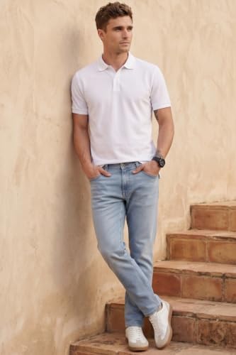 Image of Louis Philippe Men's Smart Fit Stretch Fabric for Comfort Premium Wash Aesthetic Authentic Twill and Durable Jeans