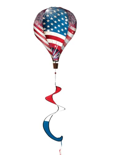Stars and Stripes 4th of July Hot Air Balloon Wind Twister 54