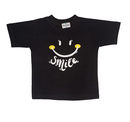 Image of 'Mom+Dad' - 'Smile' - 'D7' Text Printed Cotton Baby Black Clothing Sets /Tshirt-Shorts 3 different designs (Boys /Girls Born Baby to 6 Years) (0-3Months)
