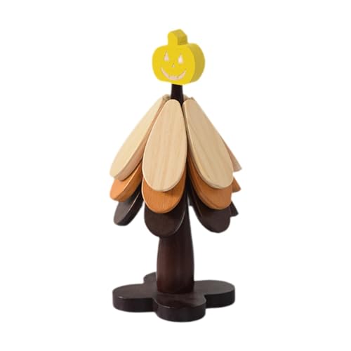 Dessous de verre isolants en bois lot de 3 protège table citrouille - 2
