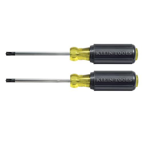 Klein Tools 32378 Combination Tip Screwdriver Set Made in USA with #1 and #2 Combination Tips and Cushion-Grip Handles 2-Piece