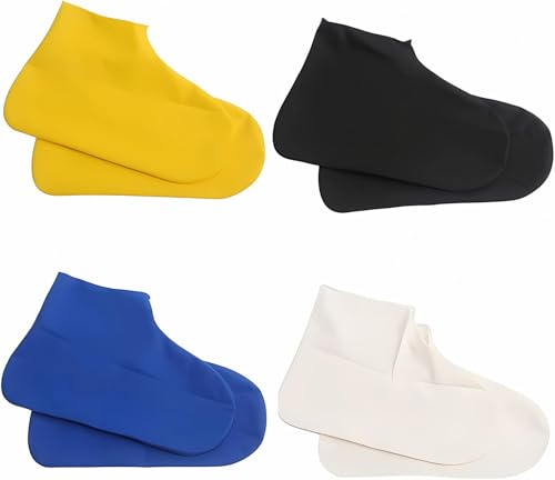 Zenithyren 4 Paia Copriscarpe Impermeabili Scarpe Copri Scarpe per Pioggia Copriscarpe Silicone, Copriscarpe in Silicone, Copriscarpe Silicone,Copriscarpe Riutilizzabili e Lavabili, Antipioggia,Tagl L