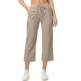 Pantalones capri capri de senderismo para mujer, de secado rápido, UPF 50+, ligeros, 3/4, pantalones cortos de golf con bolsillos
