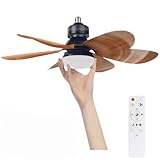 BOSPMLI 52cm Ventilador de Techo con Luz y Control Remoto Luz Regulable 2700K-6500K 3 Velocidades 30W Base E27/E26 Ideal...