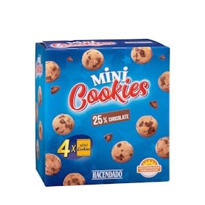 Galletas mini cookies Hacendado Caja 4 paquetes (160 g) Pack 2