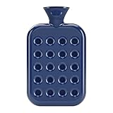 Fashy Wärmflasche, Wabenkissen, 1,2 l, Dunkelblau, 6424 54