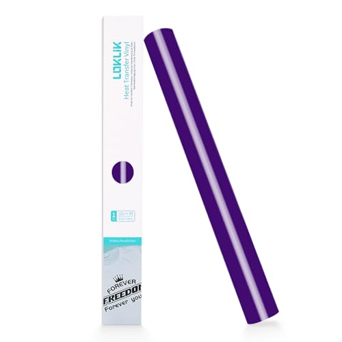 LOKLiK Rouleau Violet de Vinyle Transfert de Chaleur Thermocolant Tissus Vêtement 1 pc 30.5 x 180 cm - Facile à Découper et Appliquer – Résistant au Lavage – Pour T-Shirts, Sacs, Vêtements
