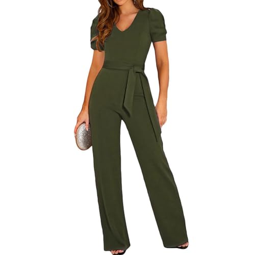 Combinaison femme verte XL pantalon loose casual élégante
