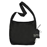 ChicoBag Sling rePETe + Refine | Eco-friendly Messenger-Style Reusable Tote Bag (Obsidian)