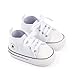 xioqen Unisex Baby Boys Girls Shoes, Newborn Infant Non-Slip Canvas Denim High Top Sneakers, Toddler First Walkers Shoes (01/White Rubble Sole, 0-6 Months