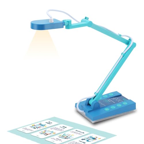 15MP USB Document Camera for Teachers, 30 fps Overhead Camera for Distance Learning, Manual Focus with 3 Level LED Light and Mic, Foldable Webcam for Web