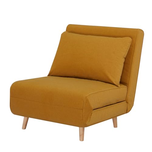 QF Quali·First 3 in 1 Convertible Sleeper Chair, 30.5 Inches Sofa Bed Loveseat Couch for Small Spaces Living Room,Bedroom and Apartment(Mustard Yellow)