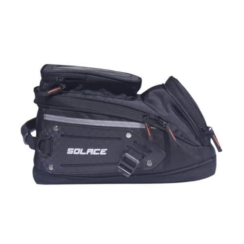 Image of SOLACE QStash Tank Bag for Motorcycles, Non Magnetic, 1680D Polyester, 12-18 Litre Expandable, with Sling Strap with Free RainLiner Cover