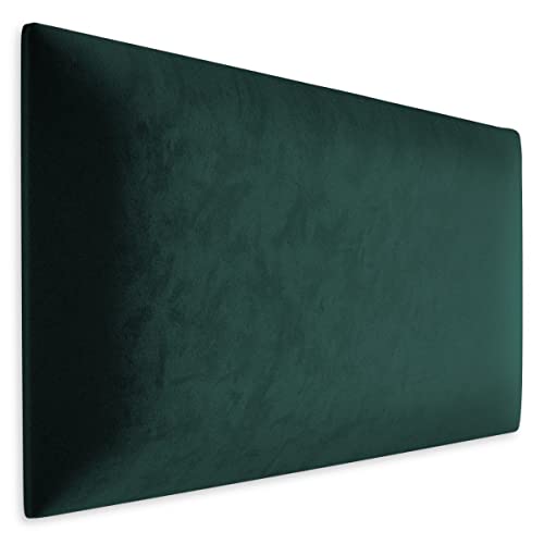 Muralo Samt Wandkissen Stoff Polsterpaneel Schlafzimmer Wohnzimmer Bett Wandpolster Bettkopfteil Lendekissen Modern Luxus Gepolstert Polster Paneel (Flaschengrün, 50 cm x 30 cm)