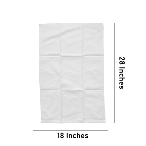 Image of TARAN LIVING Kitchen Towels 100% Cotton Solid Kitchen Dish Cloths, Valentine Decor Hand Towel Reusuable Dish Towel for Cleaning & Drying Tea Towels Set with Hanging Loop - 18 inchx 28 inch, Pack of 6 - White