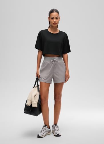 Image of CRZ YOGA Pima Cotton High Neck Crop T-Shirt