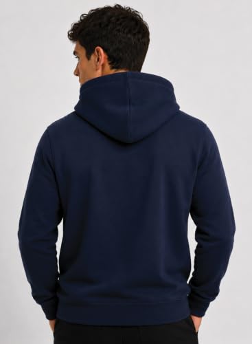 Image of ADRO Mens Abstract Graphic Hoodie | 320 GSM Cotton Poly Fleece | Regular Fit Contemporary Artistic Sweatshirt for Winter & Streetwear