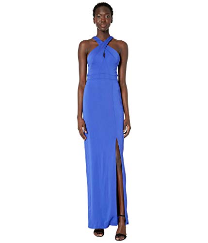 Nicole Miller Techy Crepe Halter Dress Blueberry 10