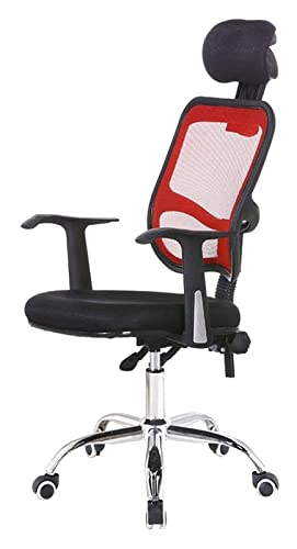 Chaise de bureau rouge avec dossier ergonomique LWX