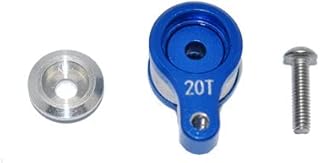 Losi 1/18 Mini-T 2.0 2WD Stadium Truck Upgrade Parts Aluminum 20T Servo Horn with Built-in Spring - 3Pc Set Blue