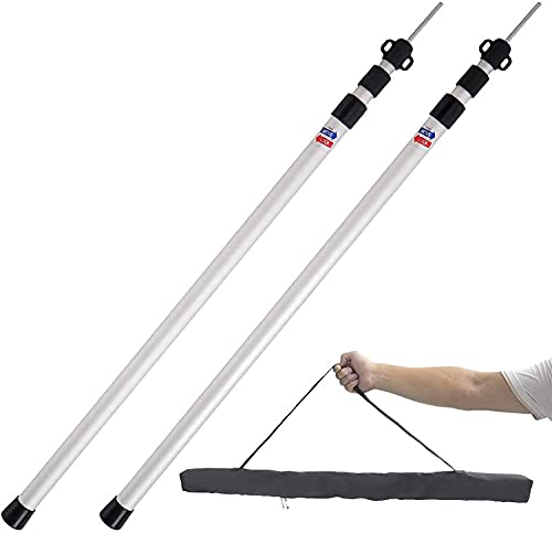 天幕棒 アルミニウム合金 【230 cm高 3 cm太い管】 タープ ポール キャンプ ポール テント ポール?本天幕支持棒伸縮式屋外 3本の伸縮棒 サポートロッド アルミポール スライド式 組立不要ワンタッチ 長さ調整簡単雨を防ぐ日除け キャンピング ポ