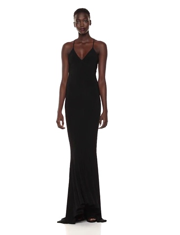 Watch Norma Kamali Women's Low Back Slip Mermaid Fishtail Gown on Amazon  Live
