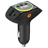 QISI FMトランスミッター Bluetooth5.3 最大45W急速充電 カーチャージャーusb メモリ スマホ 車で USB C ポート 高出力 QC3.0 LED 光 シガーソケット 12～24V車対応 携帯 音楽 無線 iPhone各機種 アンドロイド