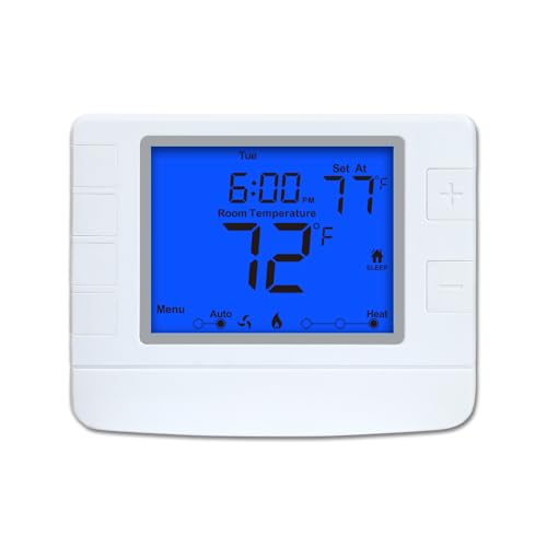 Multi Stage Thermostat for Home Cooling and Heating, 2 Heat/2 Cool, Extra Large Display, Blue Backlight Multi Stage Thermostat for Home Cooling and Heating, 2 Heat/2 Cool, Extra Large Display, Blue Backlight