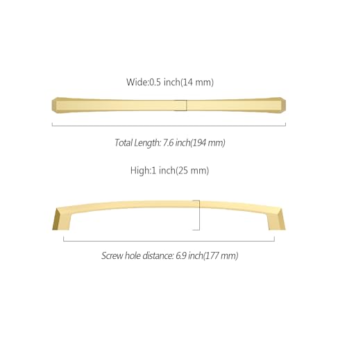 Image of 10-pack Cabinet Pulls - 7 inch Gold Drawer Handles - Kitchen Pulls