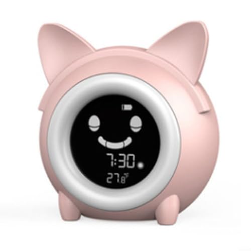 Reloj despertador de gato para niños, el regalo ideal con luz nocturna de noche 2