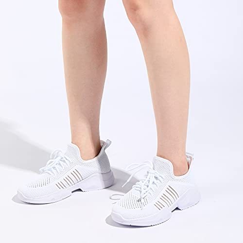 Uubaris Women Running Hiking Cheap Tennis Sneaker Comfortable Sneaker For Women White Size 9 #TOP1