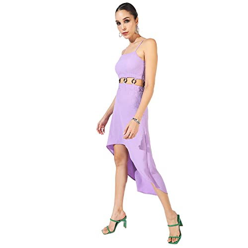 Image of PINACOLADA Women's Solid Dress for Casual Wear | Regular Sleeve | Quality Stretchable Fabric | Dress Crafted with Enhanced Stretch and Comfort Fit for Everyday Wear