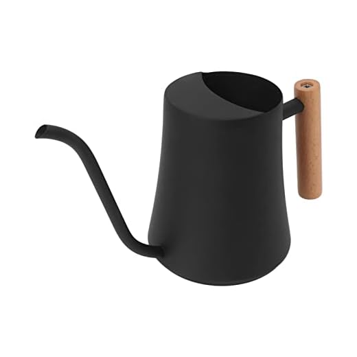 Regador de Aço Inoxidável Retro Pequena Planta Rega Pode Com Alça de Madeira para Interior Ao Ar Livre 1000ml (Preto)
