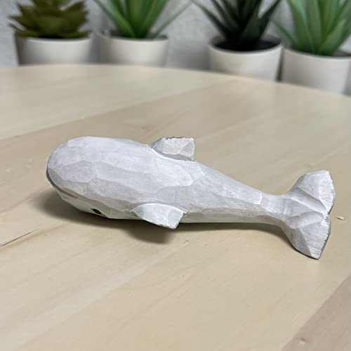 Yeeyaya Green Whale 4 Inch Wood Sculpture Hand Carved Wood Wooden Whale Figurine Woodcarving Home Decor Room Decor Aquatic Animal Marine Animal (1 Pack) #TOP5