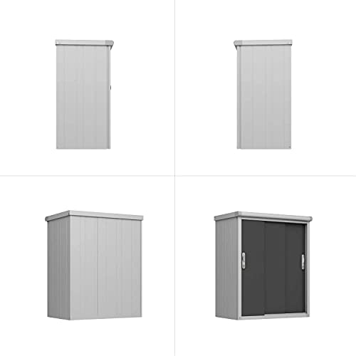 GFP Geräteschrank Metall 120x75x150 cm Gartenschrank wetterfest mit Schiebetür in anthrazit inkl. Fußboden – Bild 3