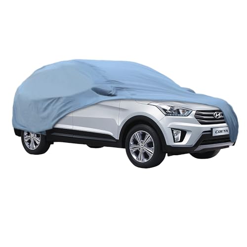 Image of Allextreme HCP5001 Car Body Cover Compatible with Hyundai Creta Custom Fit Dustproof UV Heat Resistant Indoor Outdoor Body Protection (Blue with Mirror)