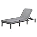 SVITA Peach Gartenliege Sonnenliege Relaxliege Polsterauflage Klappbar Polyrattan Grau