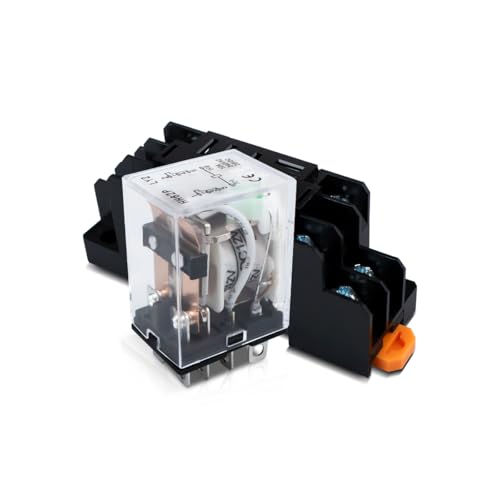 Image of Innfeeltech 1 Pcs DC 12V Electromagnetic Power Relay with, 8 Pin 5A Coil Relays with Sock Base HH62P