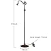 Capulina Tiffany Reading Floor Lamp Base Only Replacement for 11-12 Inch Wide Lampshade Pole Height 62 Inches Dark Bronze Finishing Resin Base