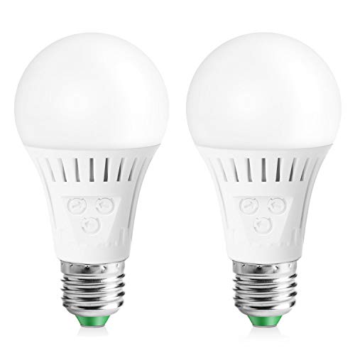 Elrigs E27 LED Lampe mit Bewegungsmelder und Dämmerungssensor, 7W ersetzt 60W Glühbirne, Reichweite, Zeit- und Dämmerungsschwelle einstellbar, Kaltweiß (6000K)