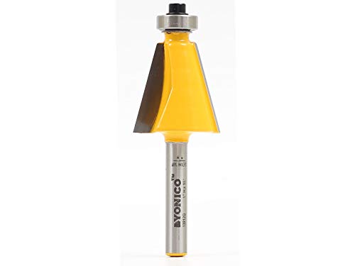 Image of YONICO Chamfer Router Bits Bevel Edge Forming 15 Degree 1 /4-Inch Shank 13912q