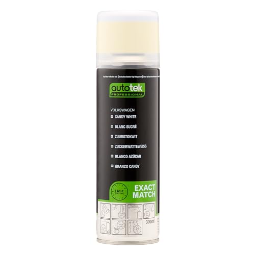 Autotek Professional Peinture pour voiture en aérosol Exact Match, Volkswagen Candy White/Blanc Sucré, 300 ml