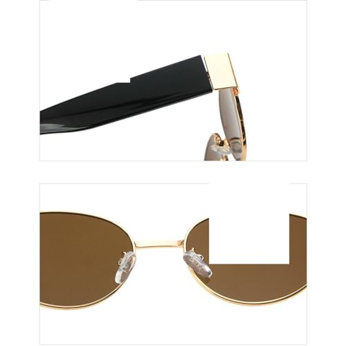 willochra Vintage Metal Oval Sunglasses For Women 2024 Gradient Elegant brown Sun Glasses Female Sexy Y2K Shades4