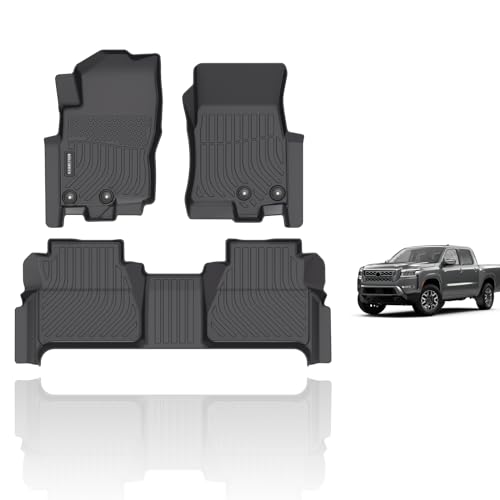 Tapetes automotivos em TPE para Nissan Frontier Crew Cab 2022–2026, pretos, sob medida
