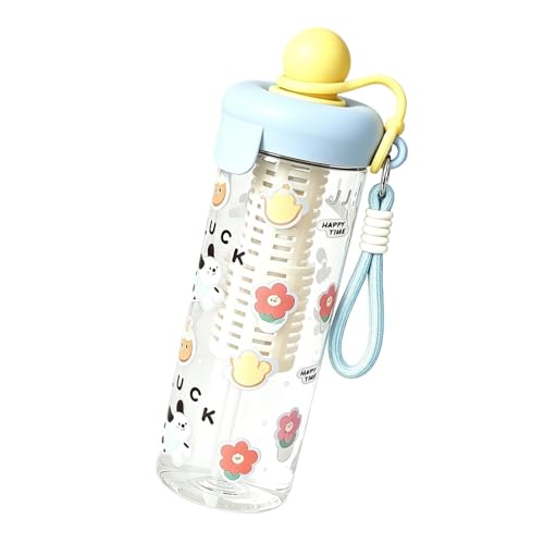 Vaso reutilizable a prueba de fugas, 650 ml, con infusor de té, botella de agua con pajita, para , gimnasio, escuela, viajes, cocina y